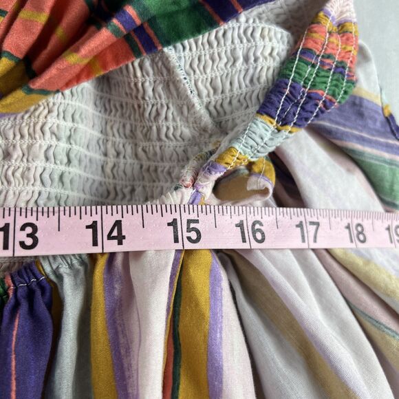 Anthropologie Tunic Top Womens Babydoll Striped Smocked Ruffled Sleeve size M - Picture 12 of 13